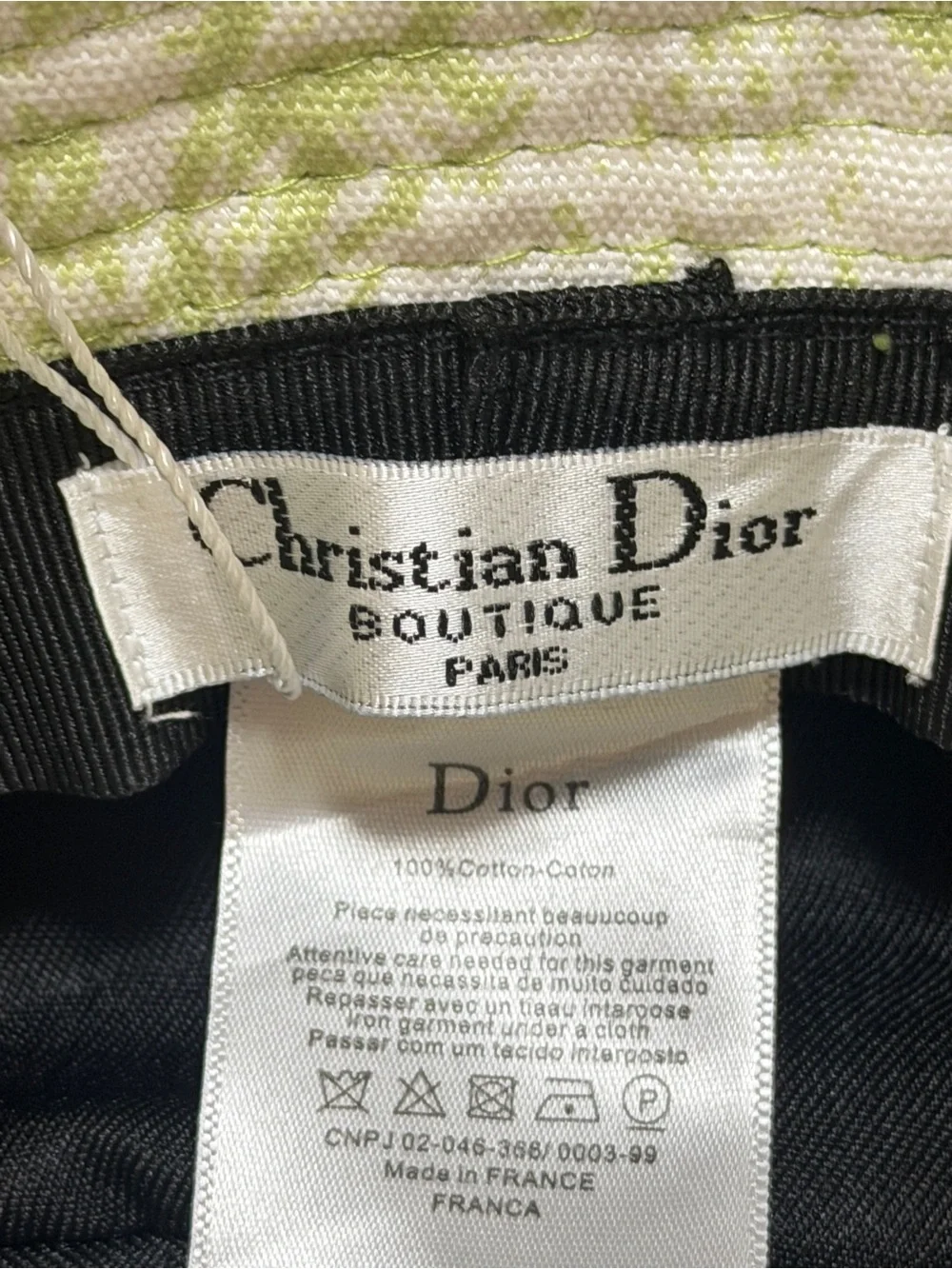 Christian Dior Toile de Jouy Green White Cotton Bucket Hat